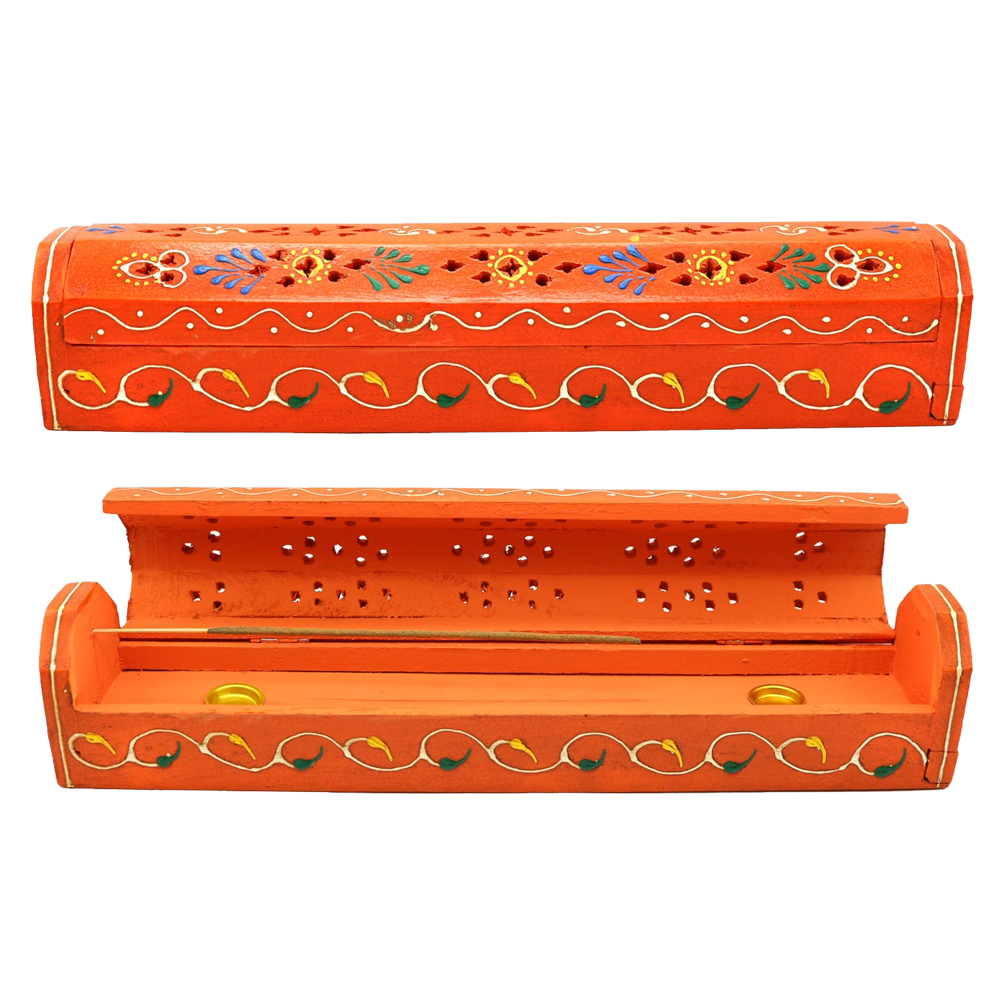 Painted Wooden Incense Burner Box