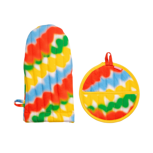 Colorful Oven Mitt and Pot Holder Set