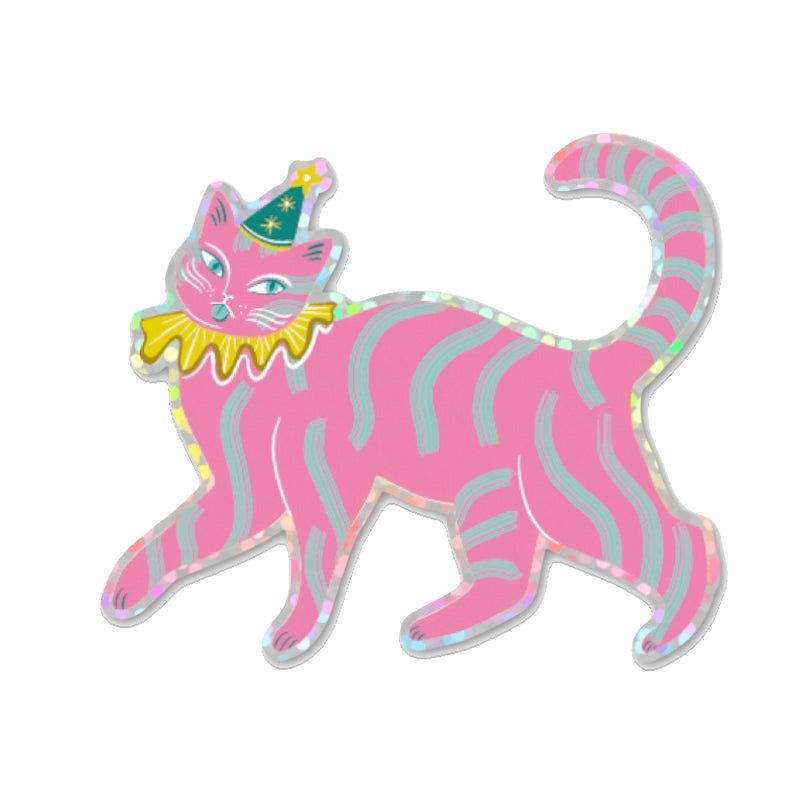 Big Party Pooper Cat Sticker