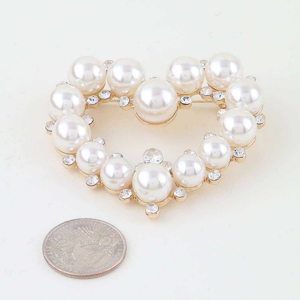 Bejeweled Heart Brooch