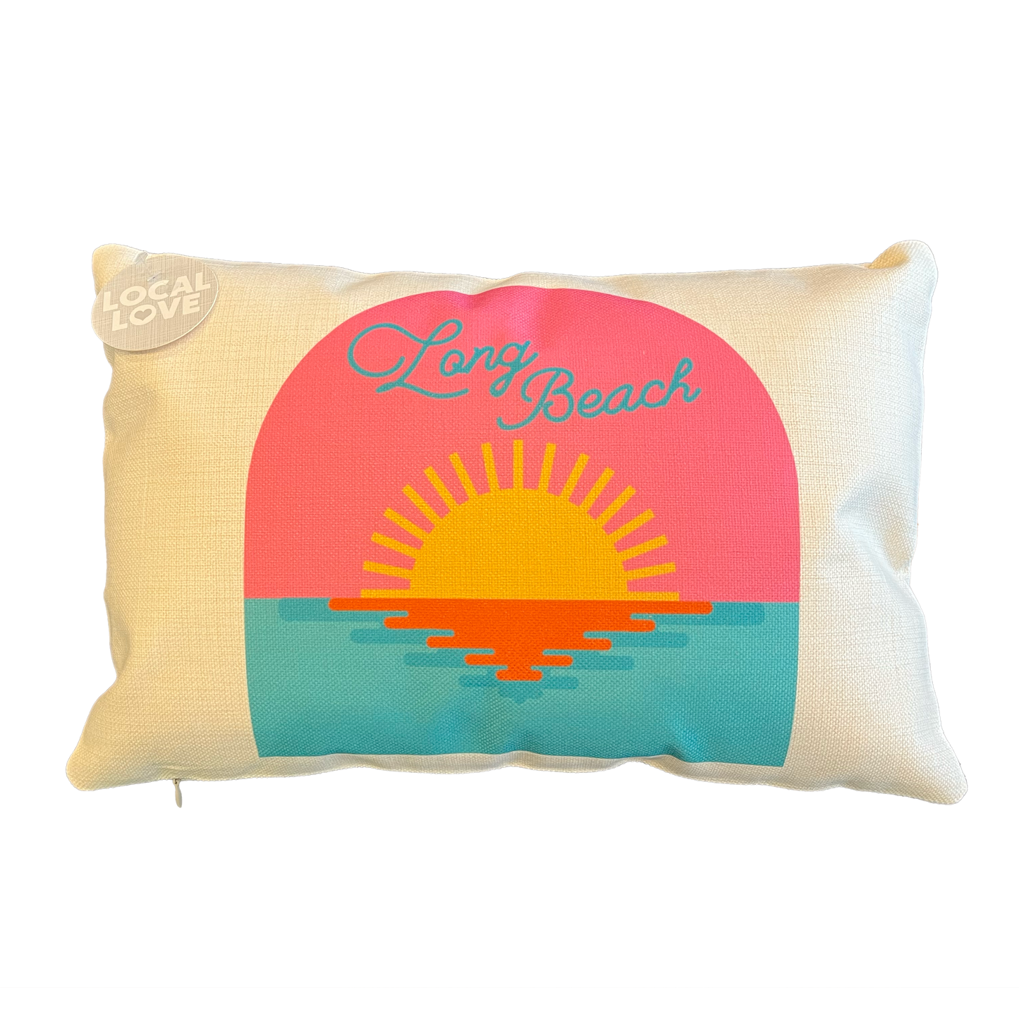 Long Beach Reflecting Sun View Lumbar Pillow