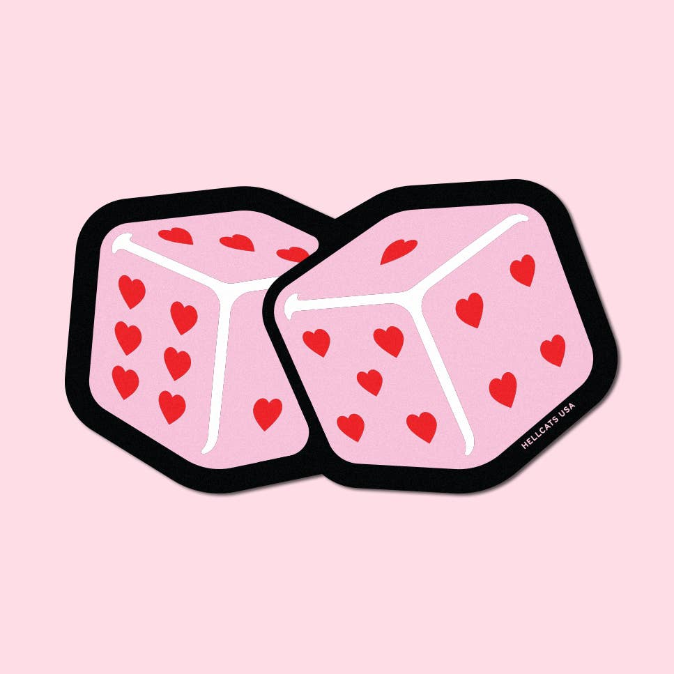 Pink Dice Sticker