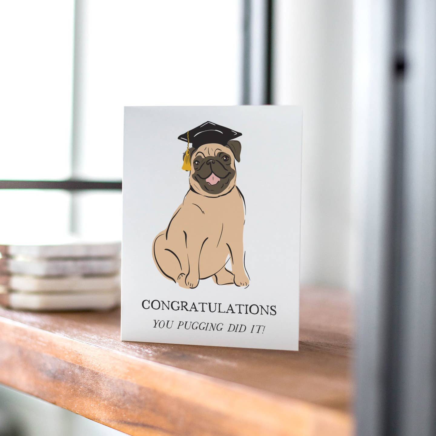 Pug Graduation Card