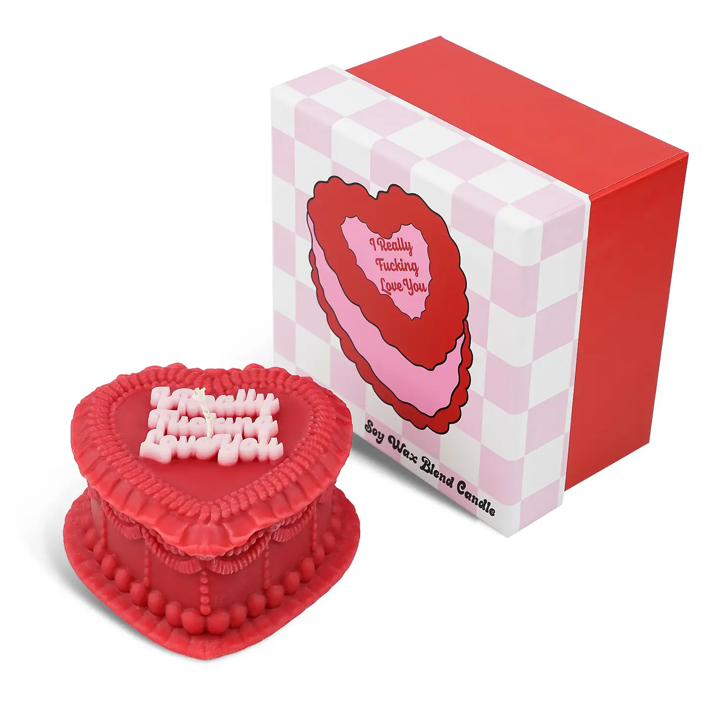 I Really Fucking Love You Heart Cake Candle