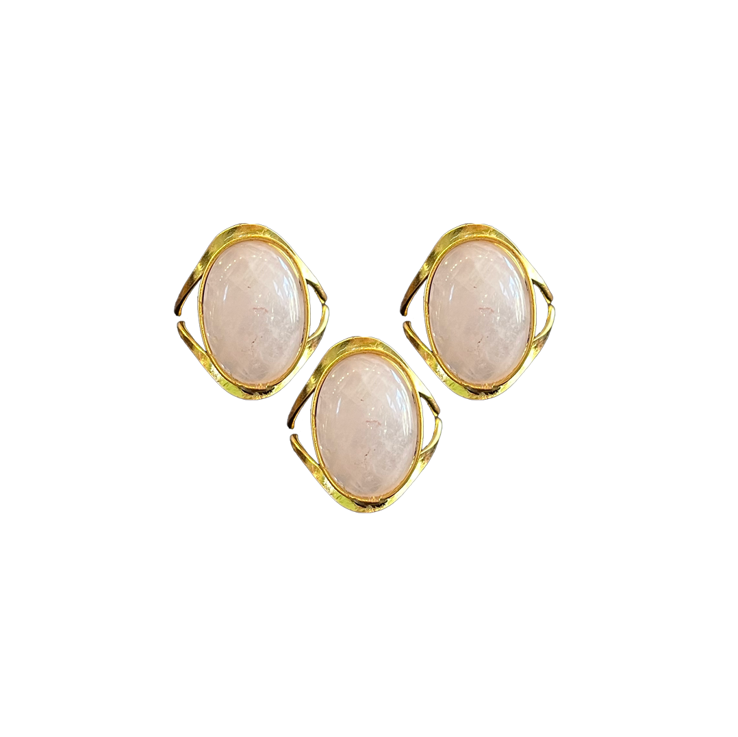 Rose Quartz Modern Gold Dipped Ring