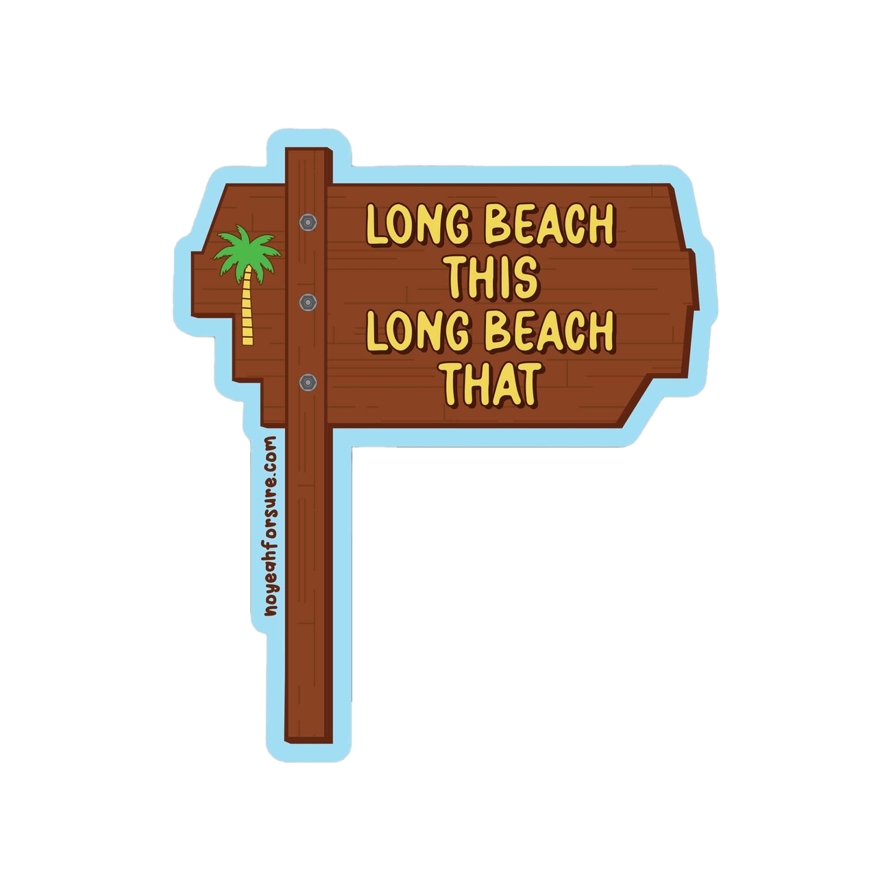 Long Beach Park Sign Sticker