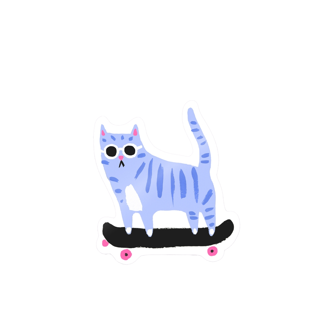 Skater Cat Sticker