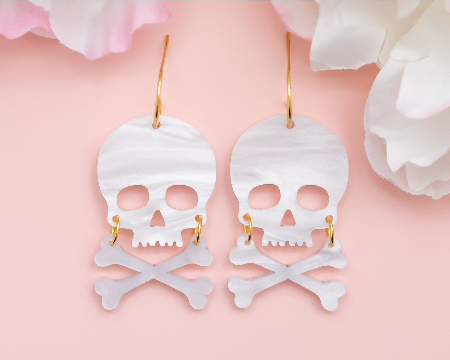 Skull Acrylic Dangle Earrings