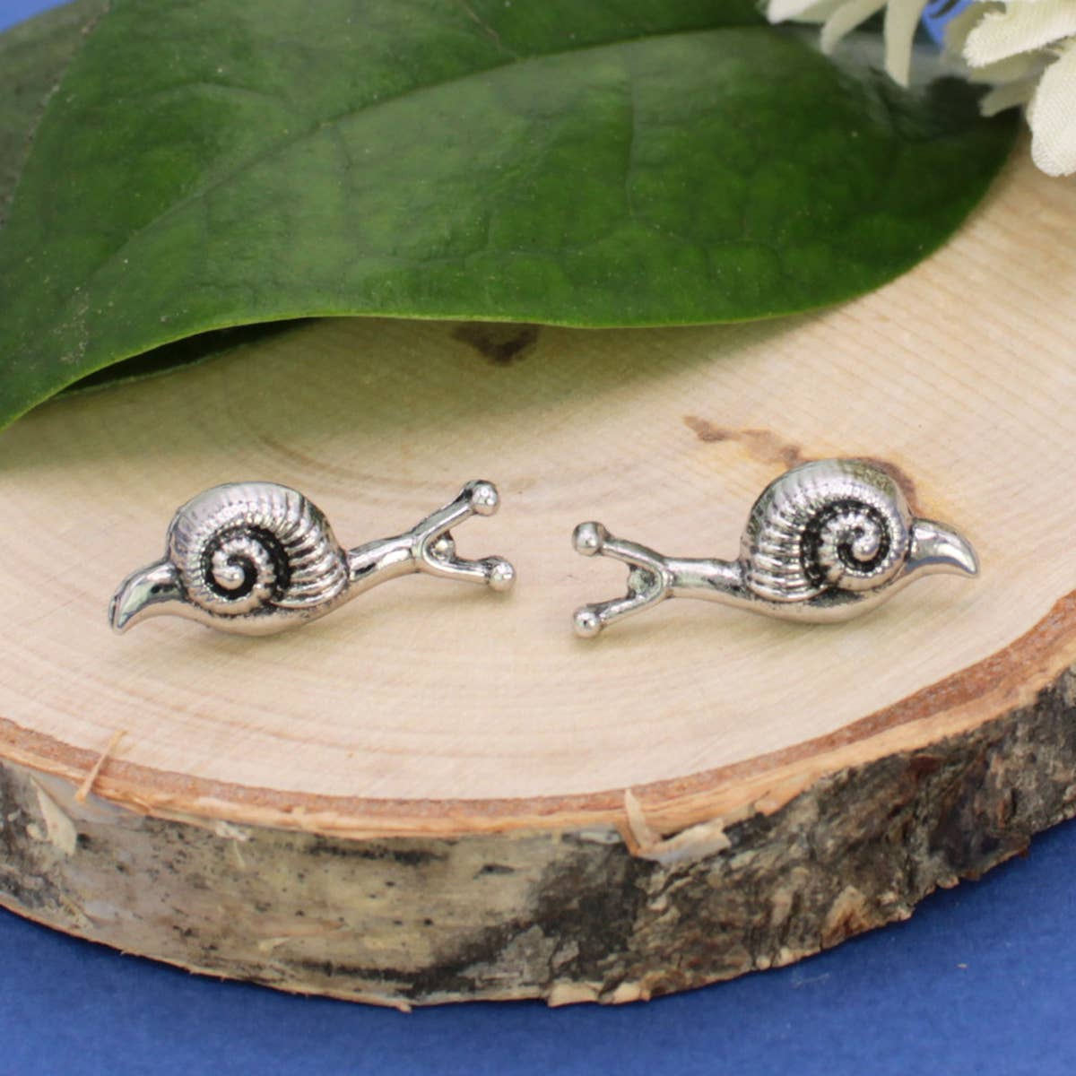 Garden Dweller Silver Snail Post Earrings