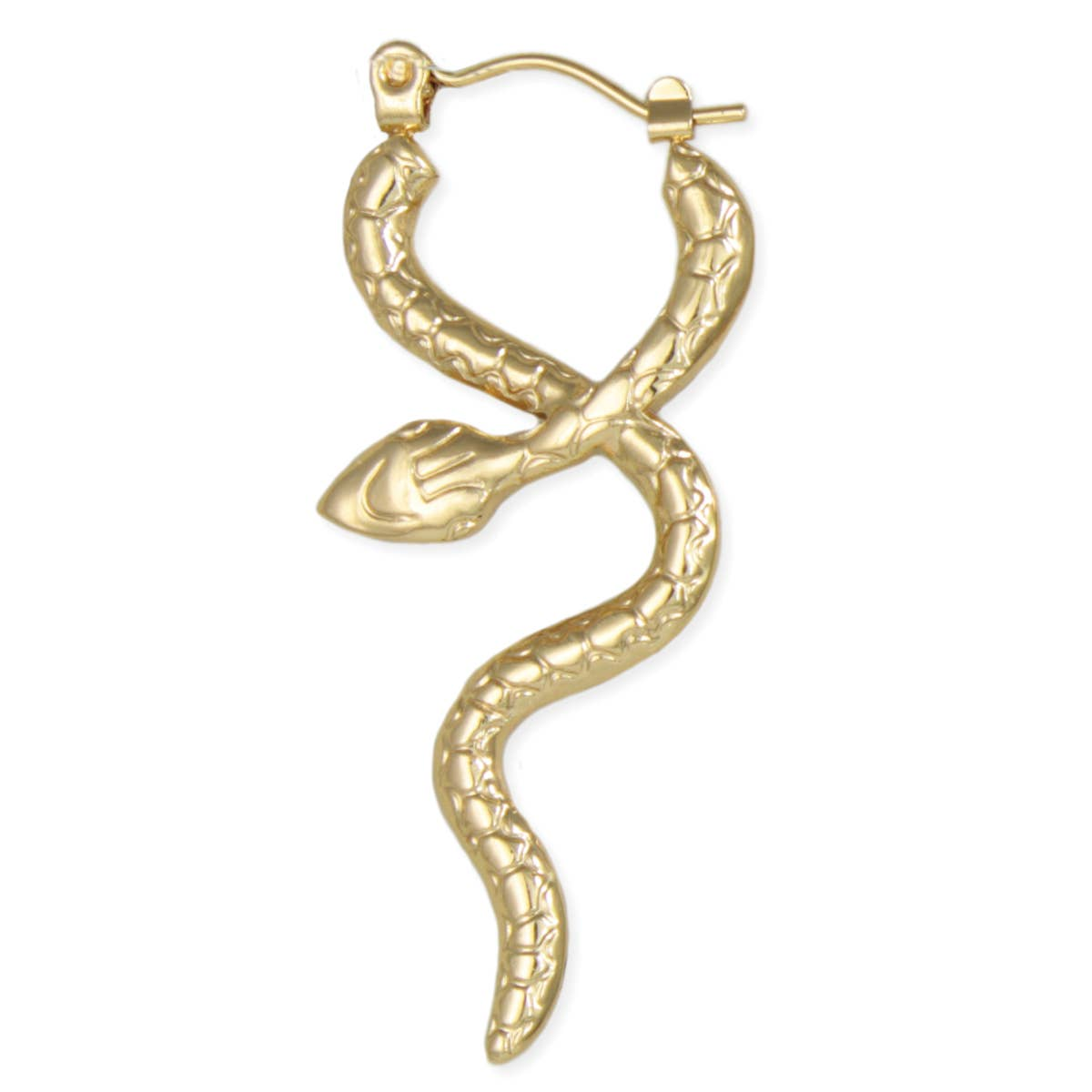 Slithering Snake Gold Hoop Earrings