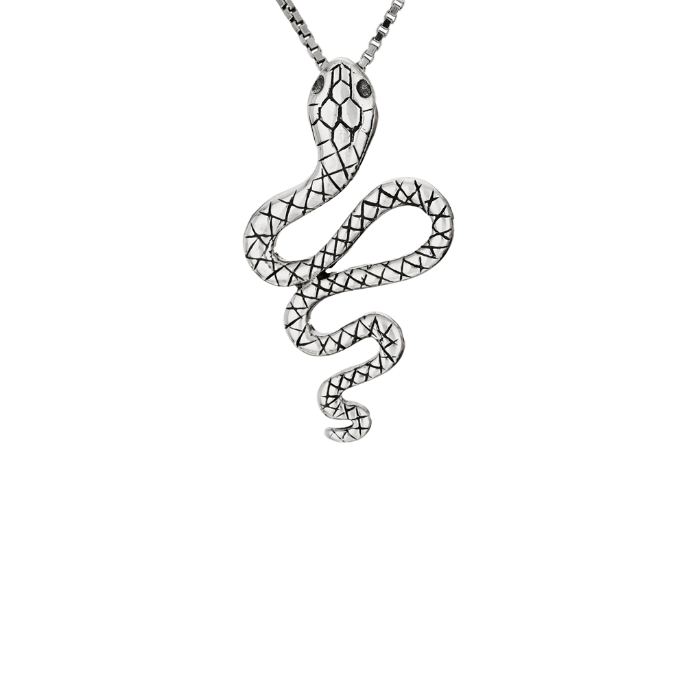 Slithering Snake Sterling Silver Pendant
