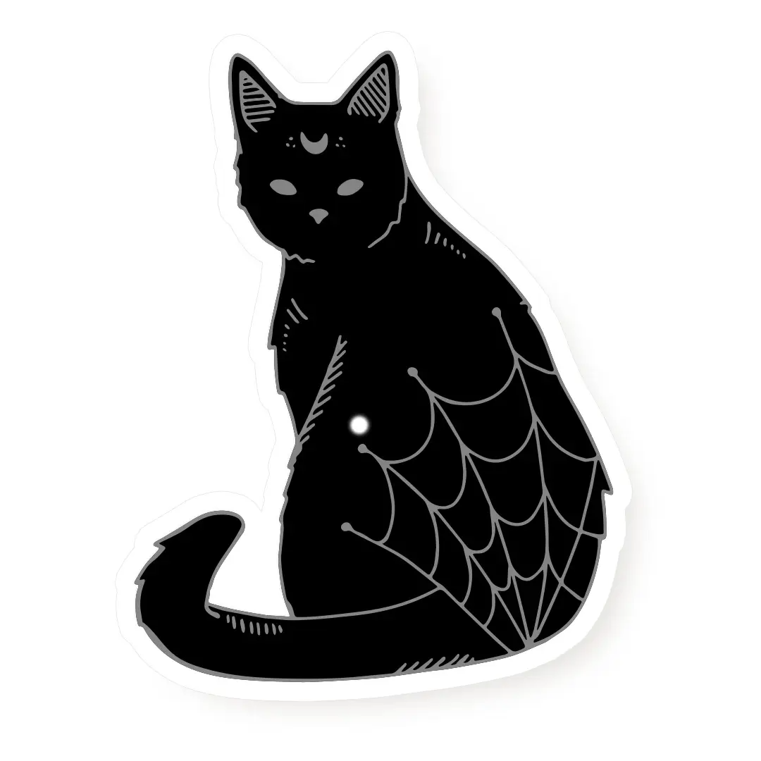 Spooky Black Cat Sticker