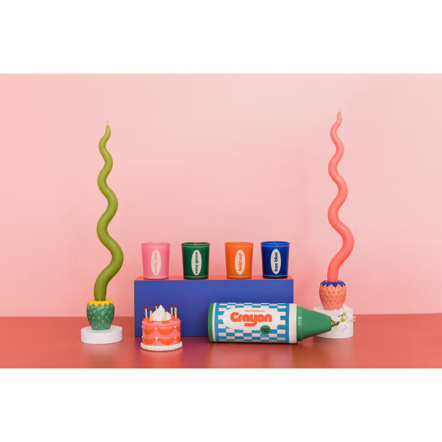 Funky Strawberries Candle Holders (Set of 2)