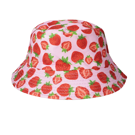 Sweet Strawberries Pink Bucket Hat
