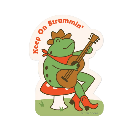Strummin' Frog Sticker