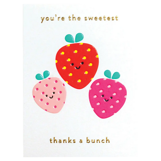 Strawberry Smilie Thank You Card