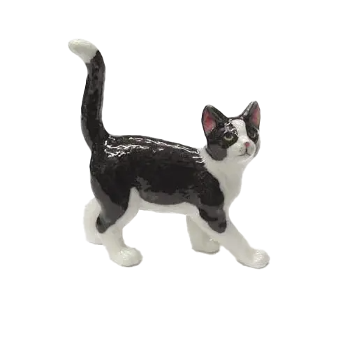 Tuxedo Kitten Northern Rose Porcelain Mini Figurine