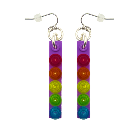 Vertical Rainbow Miss Brixx Dangle Earrings