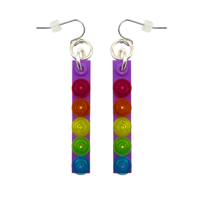 Vertical Rainbow Miss Brixx Dangle Earrings
