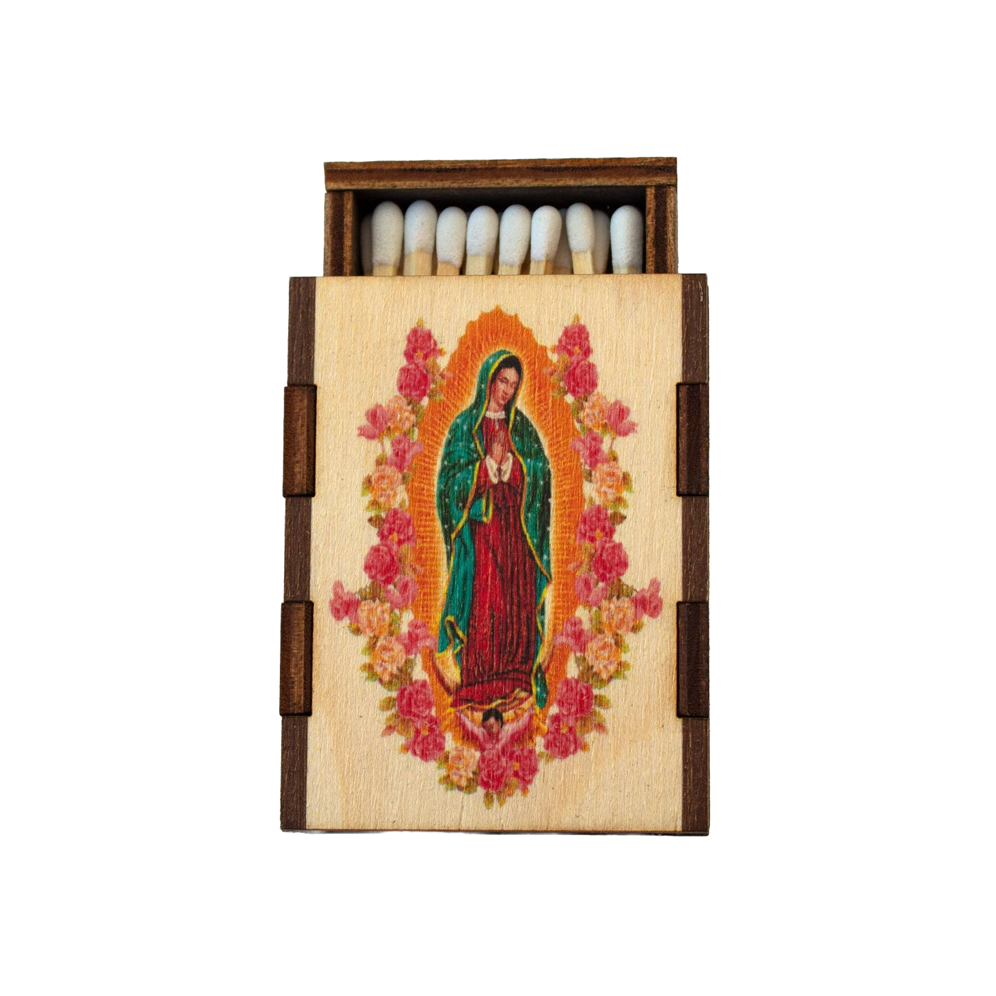 Virgin Mary Wooden Box Matches