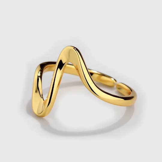 Gold Infinity Wave Stackable Ring