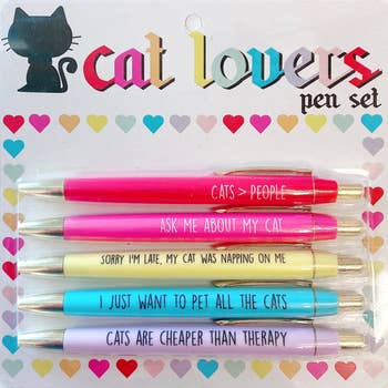 cat lovers pen set