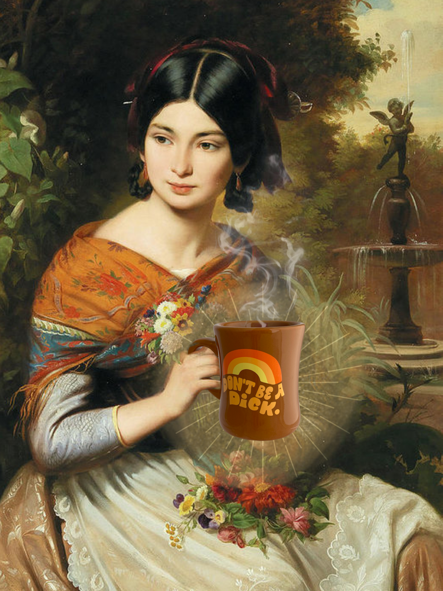 don't be a dick groovy 70s diner mug