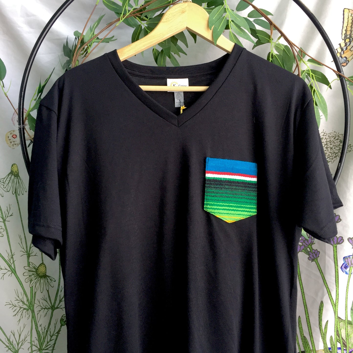 V-neck Tee with Serape Pocket