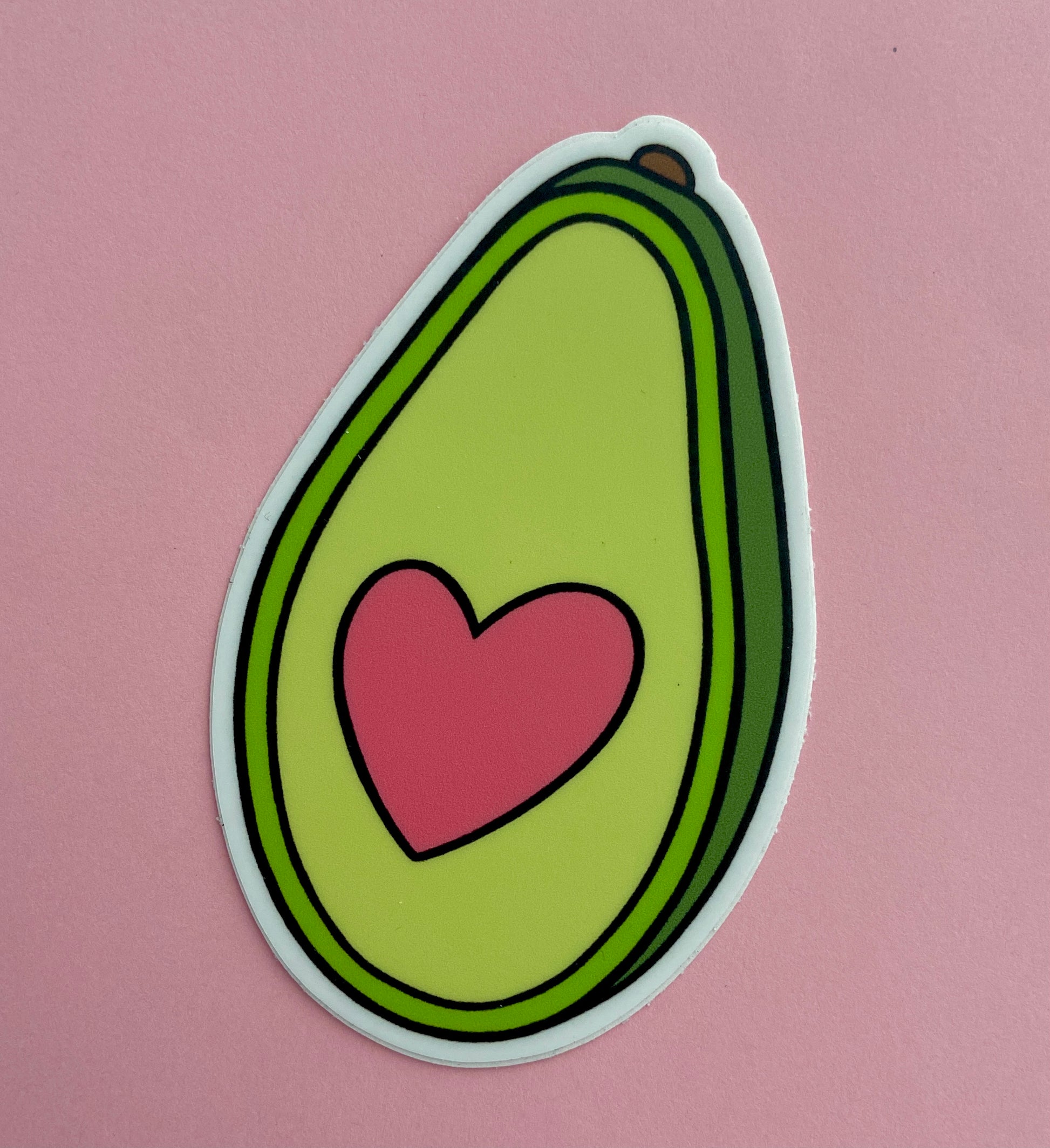 heart avocado vinyl sticker