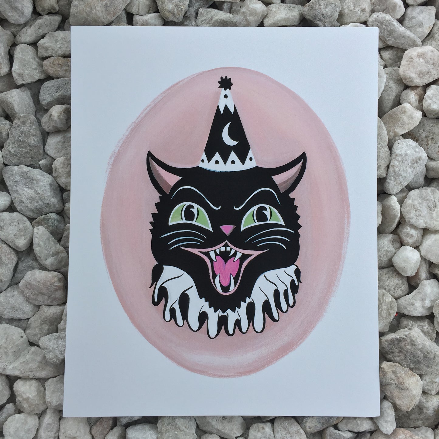 clown circus cat print