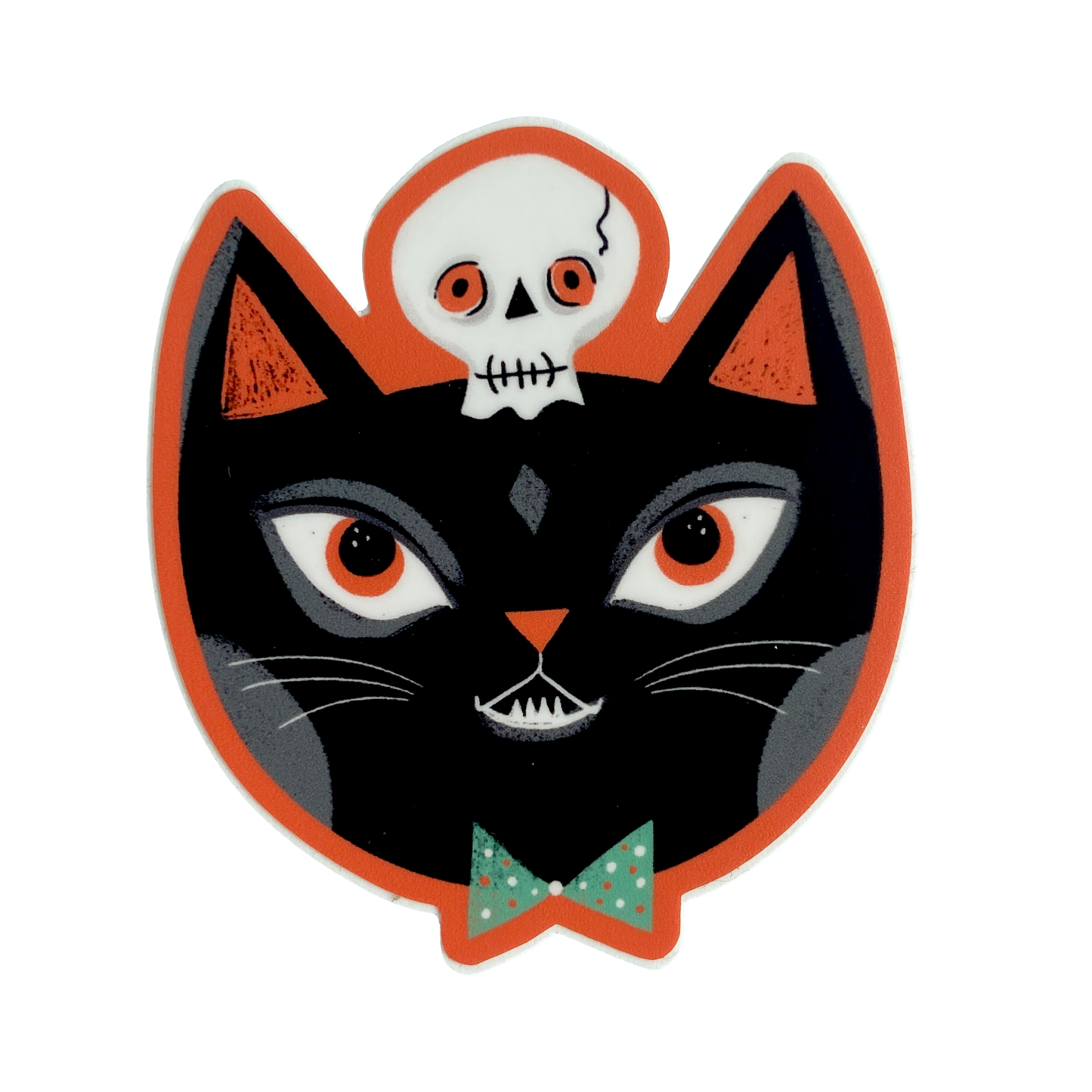 skull kitty sticker by Dirty Lola