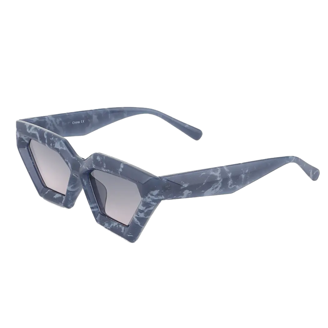 Geometric Marble Cat-Eye Sunglasses