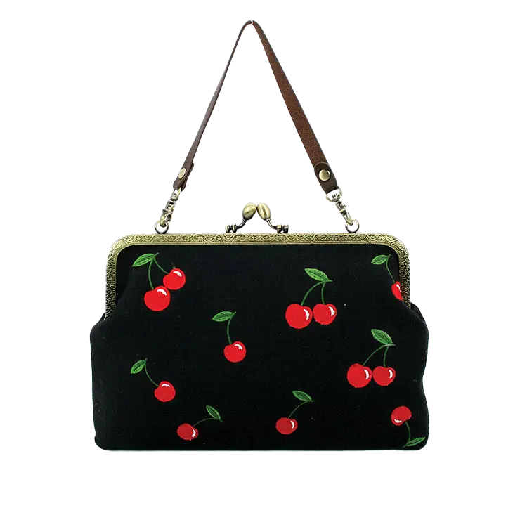 Cherry Kisslock Purse