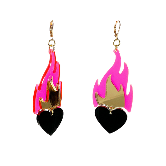 Love on Fire Dangle Earrings