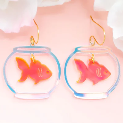 Fishbowl Acrylic Dangle Earrings