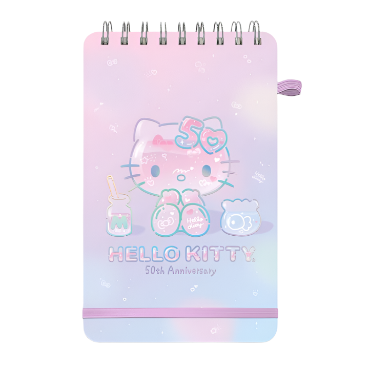 Hello Kitty 50th Anniversary Top-Spiral Notebook with Pocket