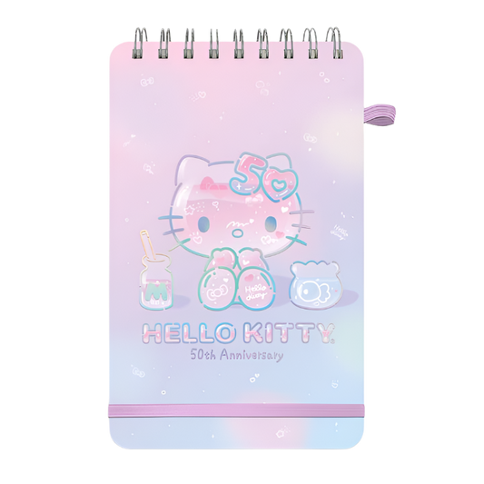 Hello Kitty 50th Anniversary Top-Spiral Notebook with Pocket