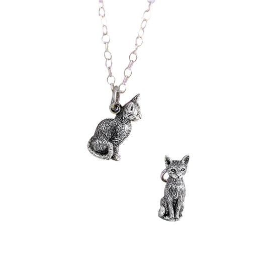 Sterling Silver Cat Necklace