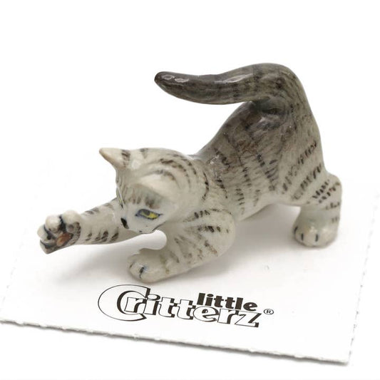 "Lily" Grey Tiger Kitten Porcelain Miniature