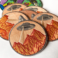 UFO Mountain Retro Style Iron-On Patch