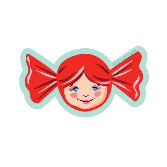 Red Candy Girl Sticker
