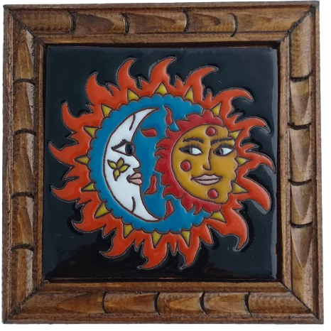Sun And Moon Framed Tile
