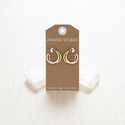 Mixed Metal Hoop Earring