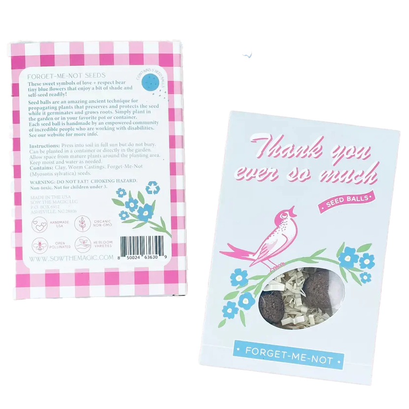 Thank You Forget Me Not Flowers Garden Seed Ball Gift Box