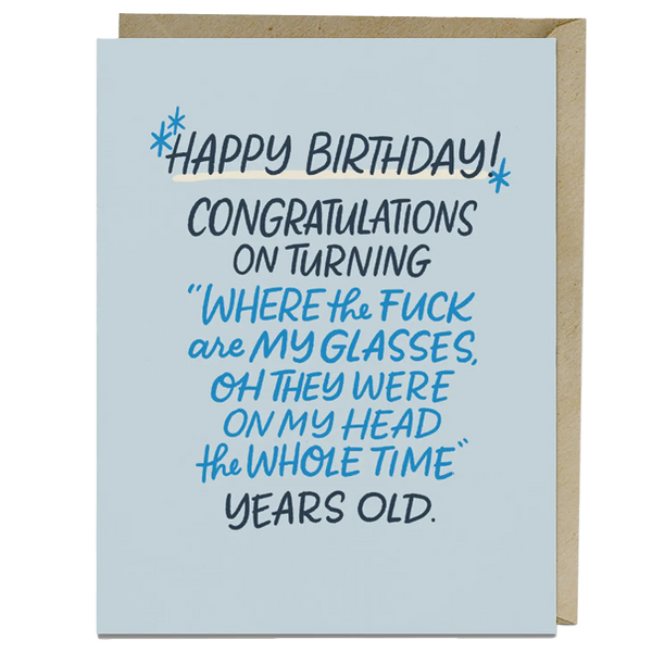 Where Are My Glasses Birthday Card
