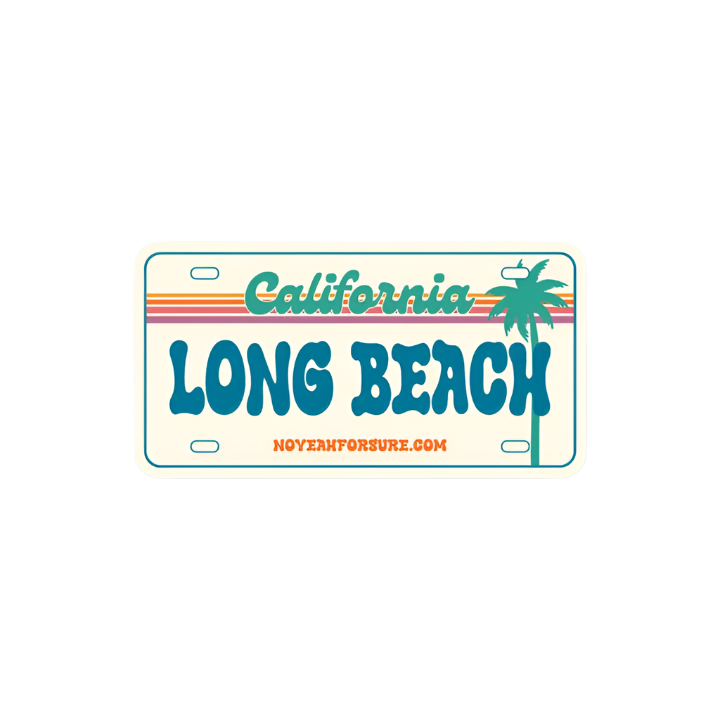 Long Beach License Plate Sticker