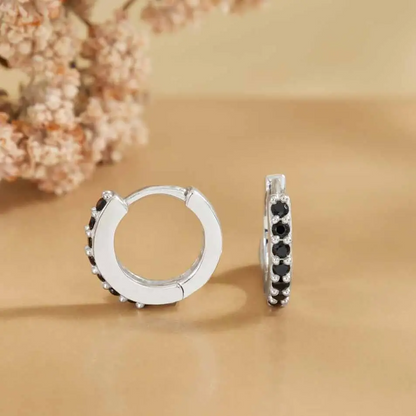 Black Nanogems Huggie Hoop Earrings