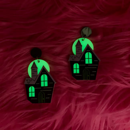 Haunted House Glow-in-the-Dark Dangle Earrings