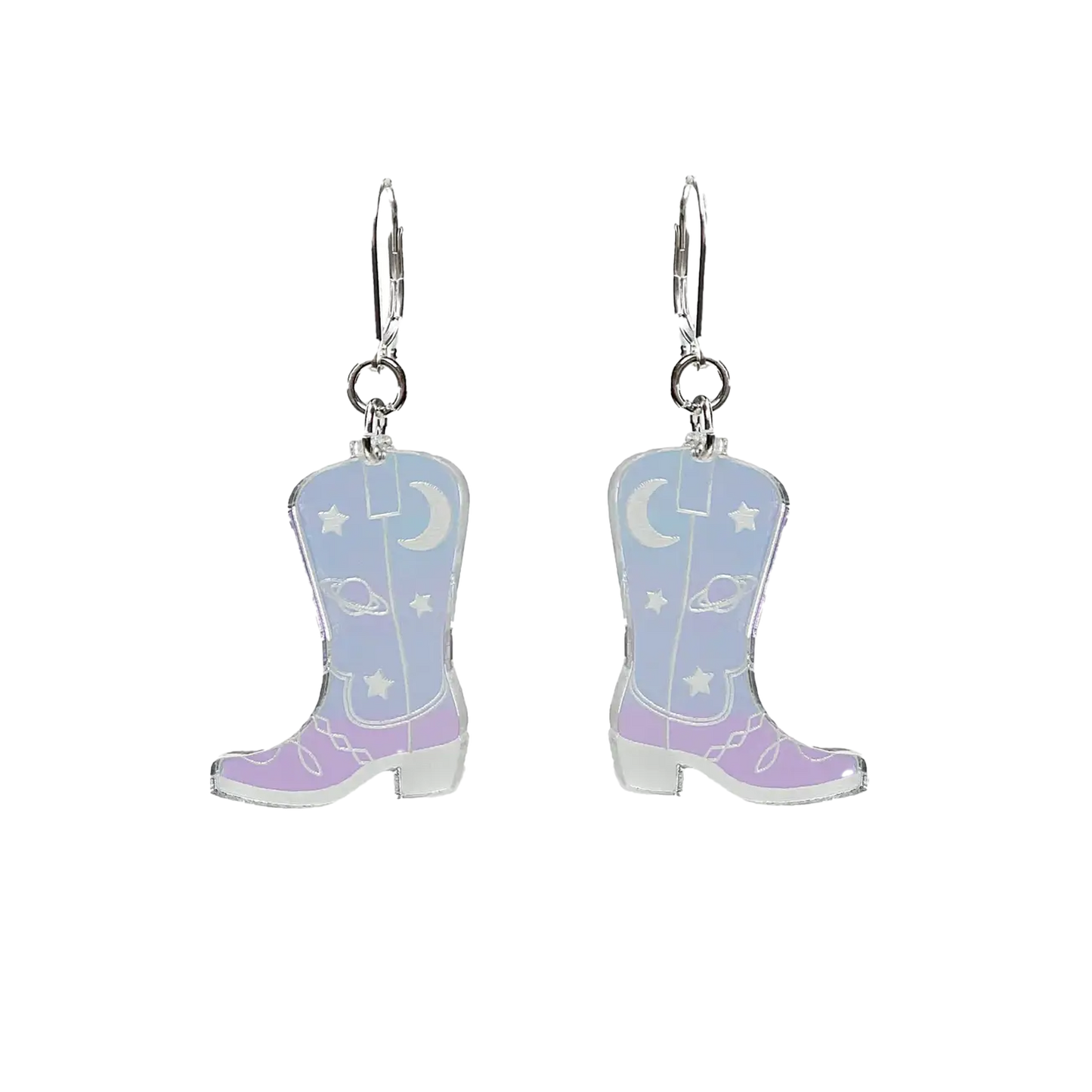 Space Cowboy Boot Dangle Earrings