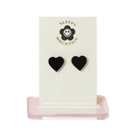 Black Heart Stud Earrings